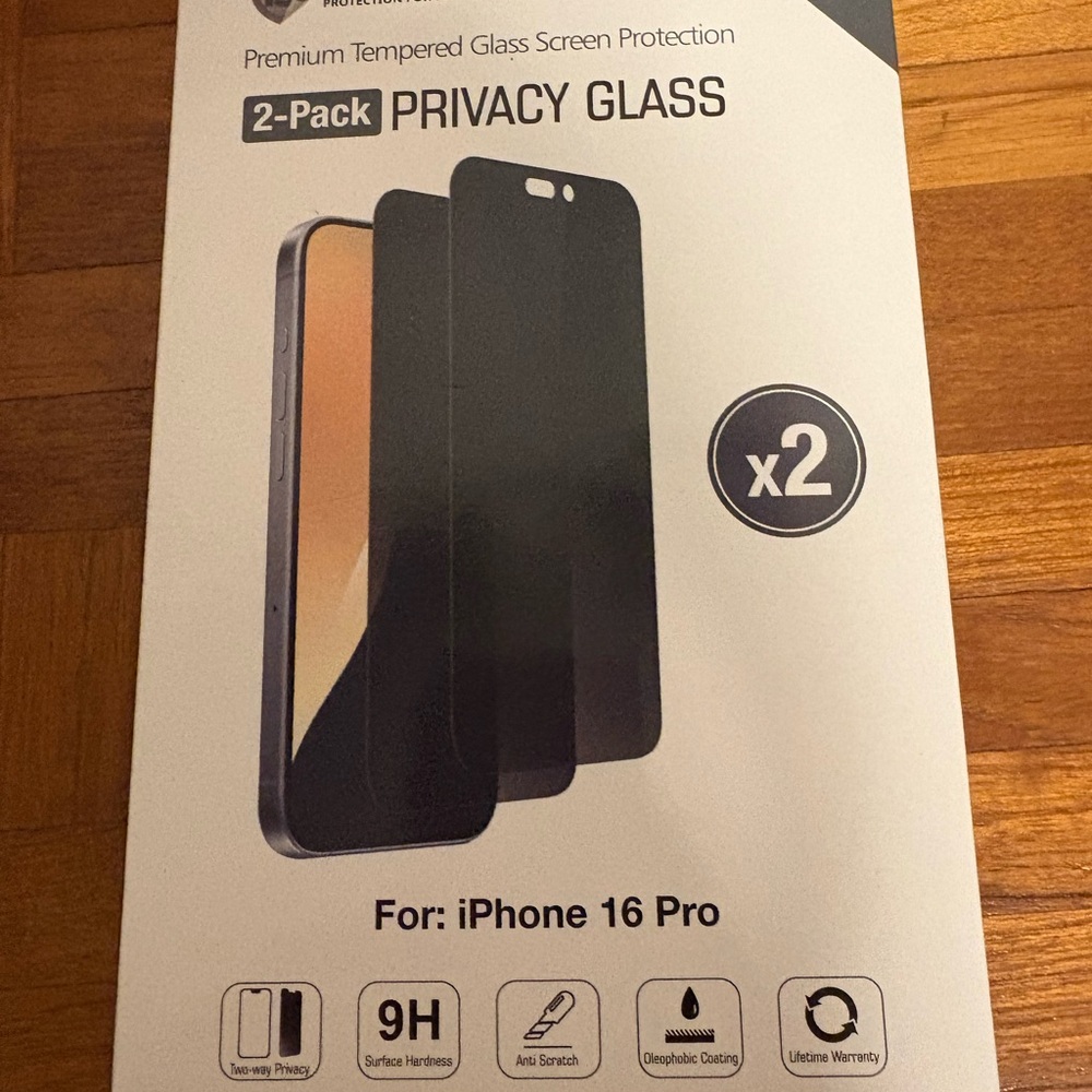 Privacy Glass for iPhone 16 Pro - Black